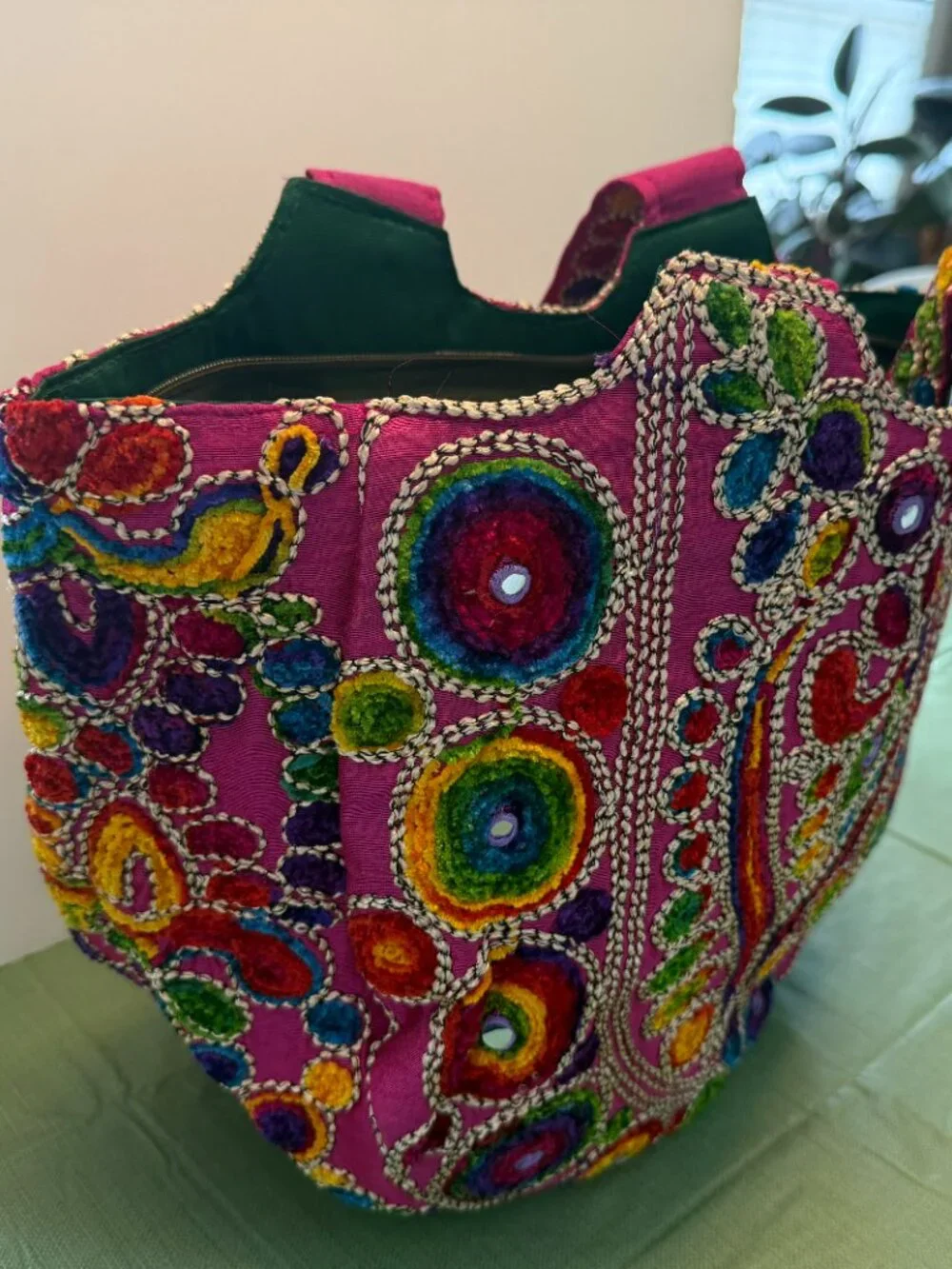 Banjara Floral Tote Bag-Boho Embroidered Shoulder Bag-Indian Purse